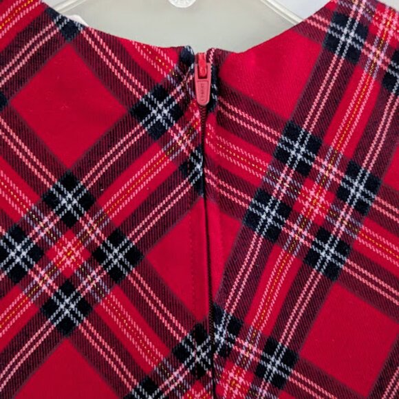 H&M Girls Red Checked Sleeveless Holiday Dress with Bow and Pockets Size 3 4 - Picture 6 of 8